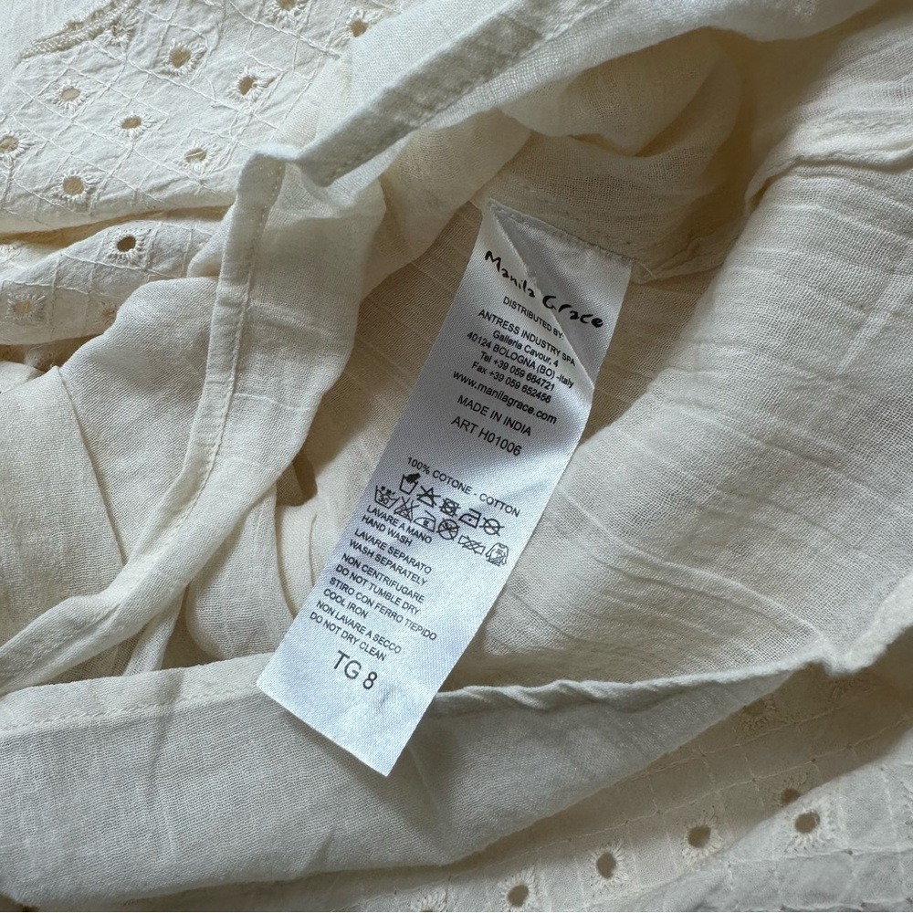 Girls' Cream Eyelet Sleeveless Dress - Picture 5 of 6